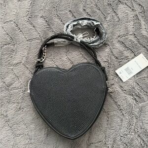 Heart-Shaped Black Bag